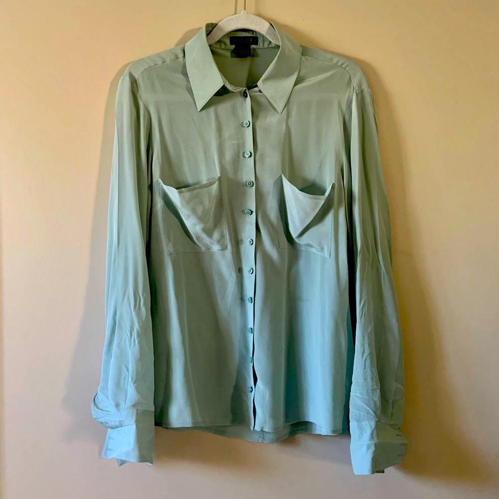 Sage Green Silk blouse AS by DF
